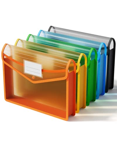 ThinkTex Plastic Expanding File Folder, Transparent Envelopes with Kit
