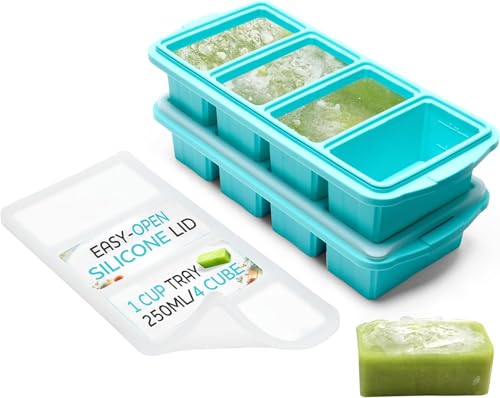 XOMOO Silicone Freezer Tray With Lid - Soup Freezer Container