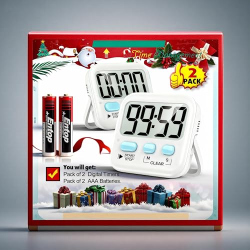 Smart Home Antonki 2 Pack Digital Timer for Kids, Magnetic Countdown Essentials