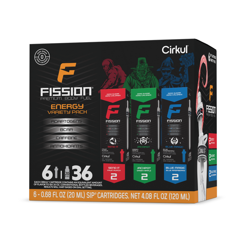 Vitamin-Infused Fission 6-Pack Variety Pack 97EI - Electrolyte Hydration Enhanced Taste Cartridges - Default Title