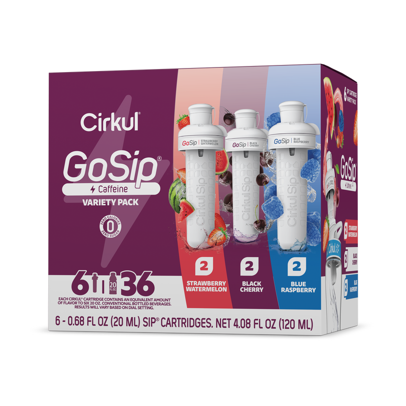 Vitamin-Infused GoSip 6-Pack Variety Pack CB6Q - Zero-Calorie Multi-Flavor Sip Pods for Water Bottle - Default Title