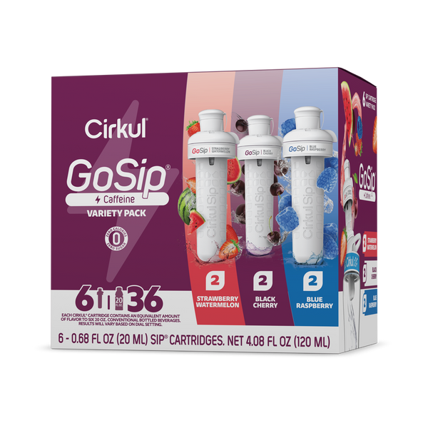 Vitamin-Infused GoSip 6-Pack Variety Pack CB6Q - Zero-Calorie Multi-Flavor Sip Pods for Water Bottle - Default Title