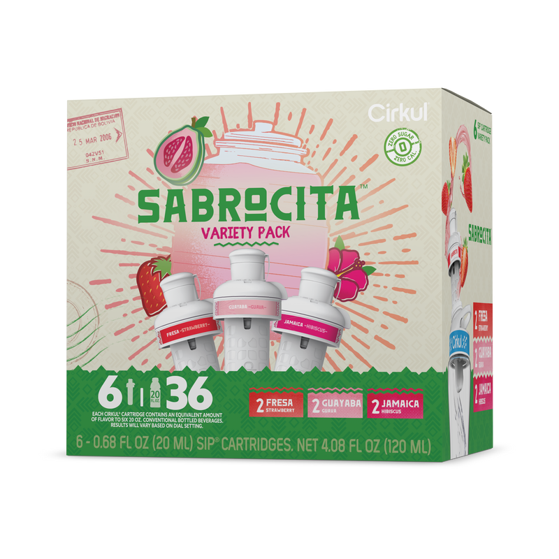 Natural Fruit Flavored Sabrocita 6-Pack Variety Pack E8JI - Zero-Calorie Multi-Flavor Sip Pods for Water Bottle - Default Title