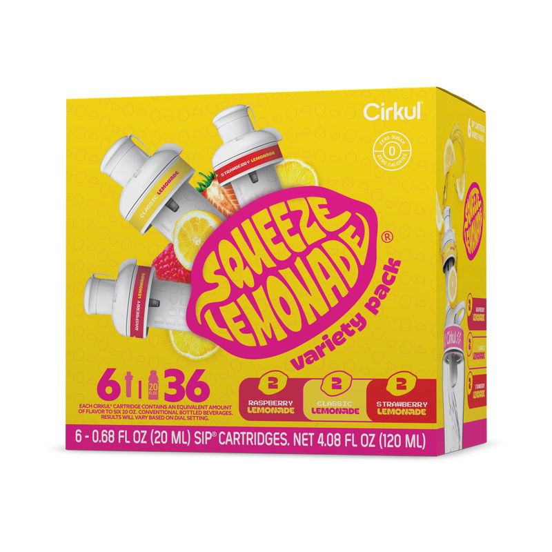 Natural Fruit Flavored Squeeze Lemonade 6-Pack Variety Pack 3TLS - Electrolyte Hydration Enhanced Taste Cartridges - Default Title