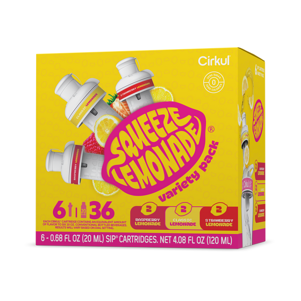 Natural Fruit Flavored Squeeze Lemonade 6-Pack Variety Pack 3TLS - Electrolyte Hydration Enhanced Taste Cartridges - Default Title