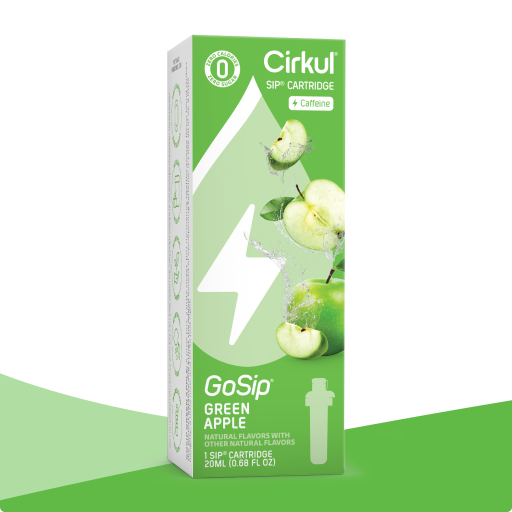 Zero-Calorie GoSip Green Apple U1U4 - Electrolyte Hydration Enhanced Taste Cartridges - Default Title