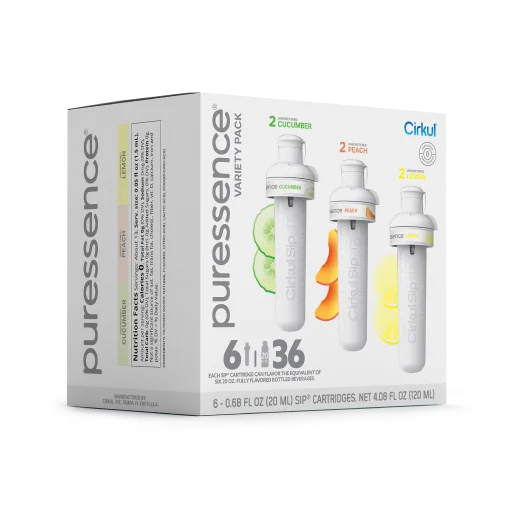 Zero-Calorie Puressence 6-Pack Variety Pack 3T3F - Vitamin-Infused Natural Refreshing Flavor Core Detail