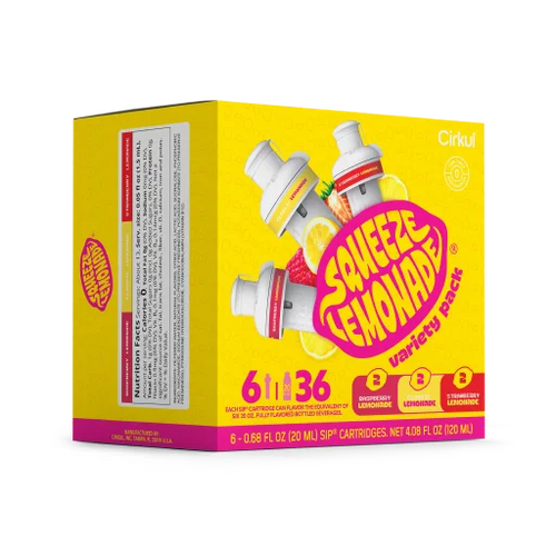 Natural Fruit Flavored Squeeze Lemonade 6-Pack Variety Pack 3TLS - Electrolyte Hydration Enhanced Taste Cartridges Detail